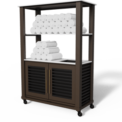 CSI_TowelRack_BlackSlats_AntarticaCorian_BrassHandles_MansardBrown_Angle1