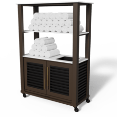 CSI_TowelRack_BlackSlats_AntarticaCorian_BrassHandles_MansardBrown_Angle2