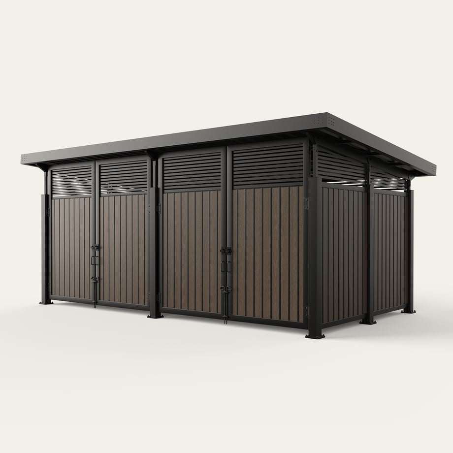 roofed-enclosure-1122R_VerticalWideStiffener_EnglishWalnut