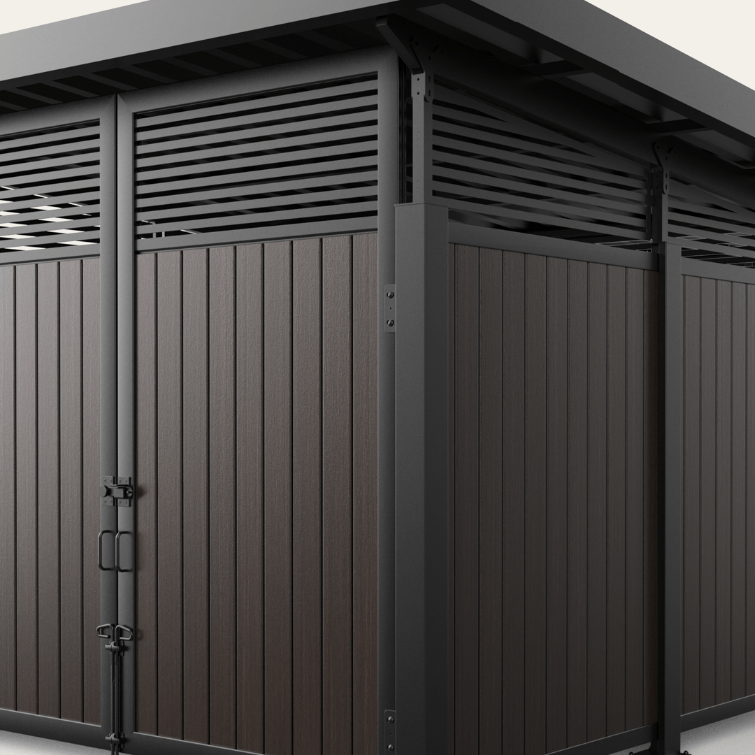 roofed-enclosure-1111R_VerticalWideStiffener_EnglishWalnut-L