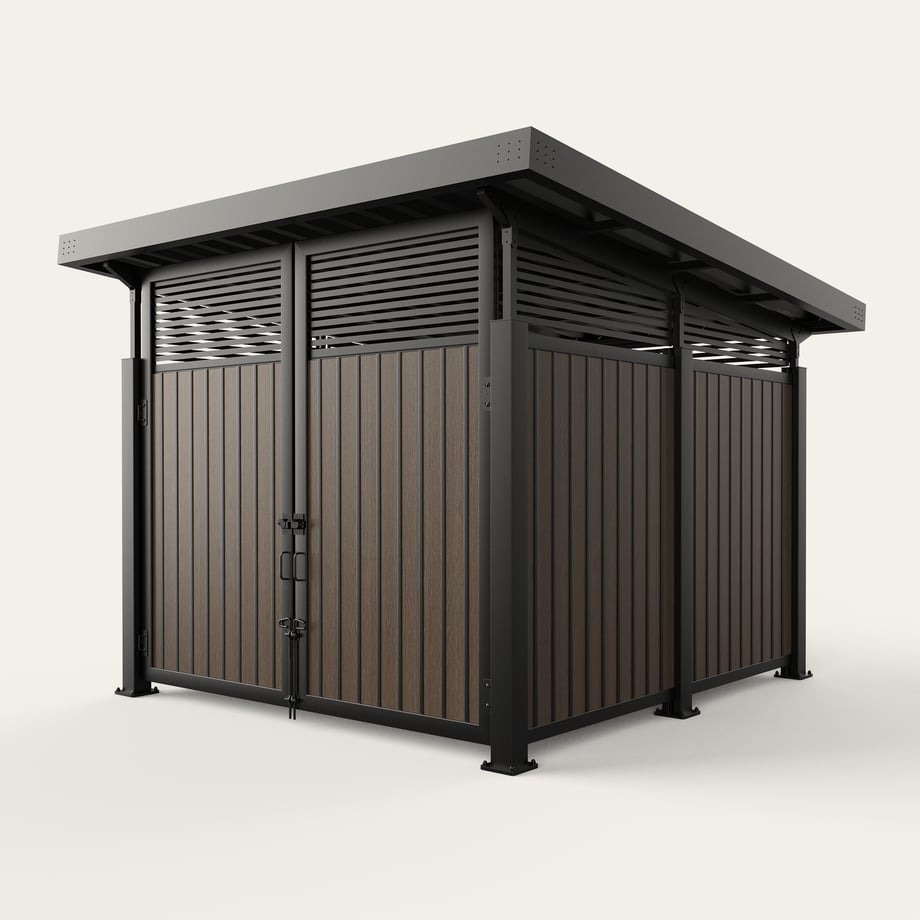 roofed-enclosure-1111R_VerticalWideStiffener_EnglishWalnut