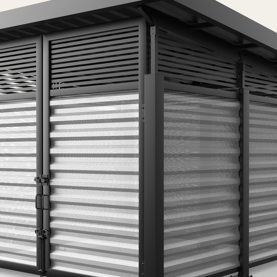 roofed-enclosure-1111R_Perforated7.2Rib_SilverSatin-L