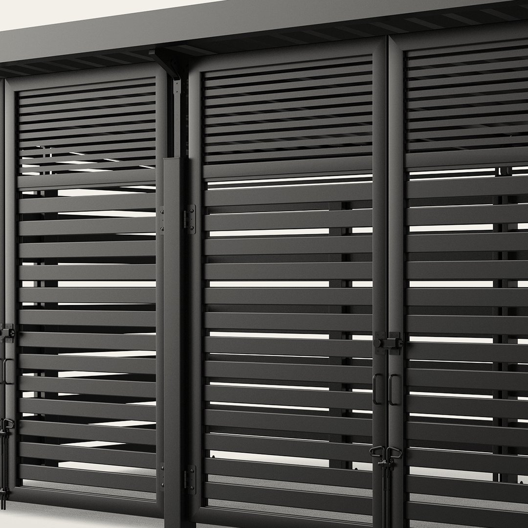 roofed-enclosure-1122R_Metal_4inSlats_ElectricBlack-L