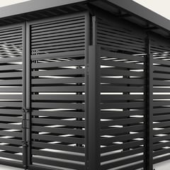 roofed-enclosure-1111R_Metal_4inSlats_ElectricBlack-L