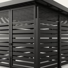 roofed-enclosure-1111R_Metal_6inSlats_ElectricBlack-L