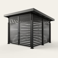 roofed-enclosure-1111R_Metal_4inSlats_ElectricBlack