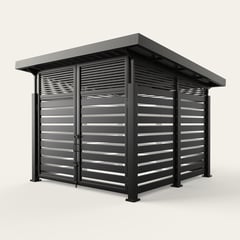roofed-enclosure-1111R_Metal_6inSlats_ElectricBlack
