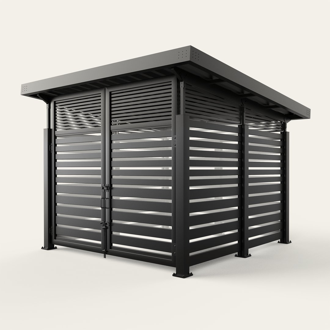 roofed-enclosure-1111R_Metal_VaryingSlats_ElectricBlack