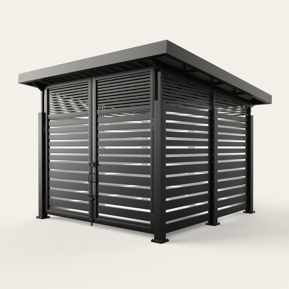 roofed-enclosure-1111R_Metal_VaryingSlats_ElectricBlack