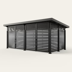 roofed-enclosure-1122R_Metal_4inSlats_ElectricBlack