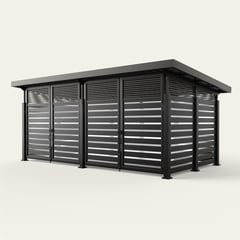 roofed-enclosure-1122R_Metal_6inSlats_ElectricBlack