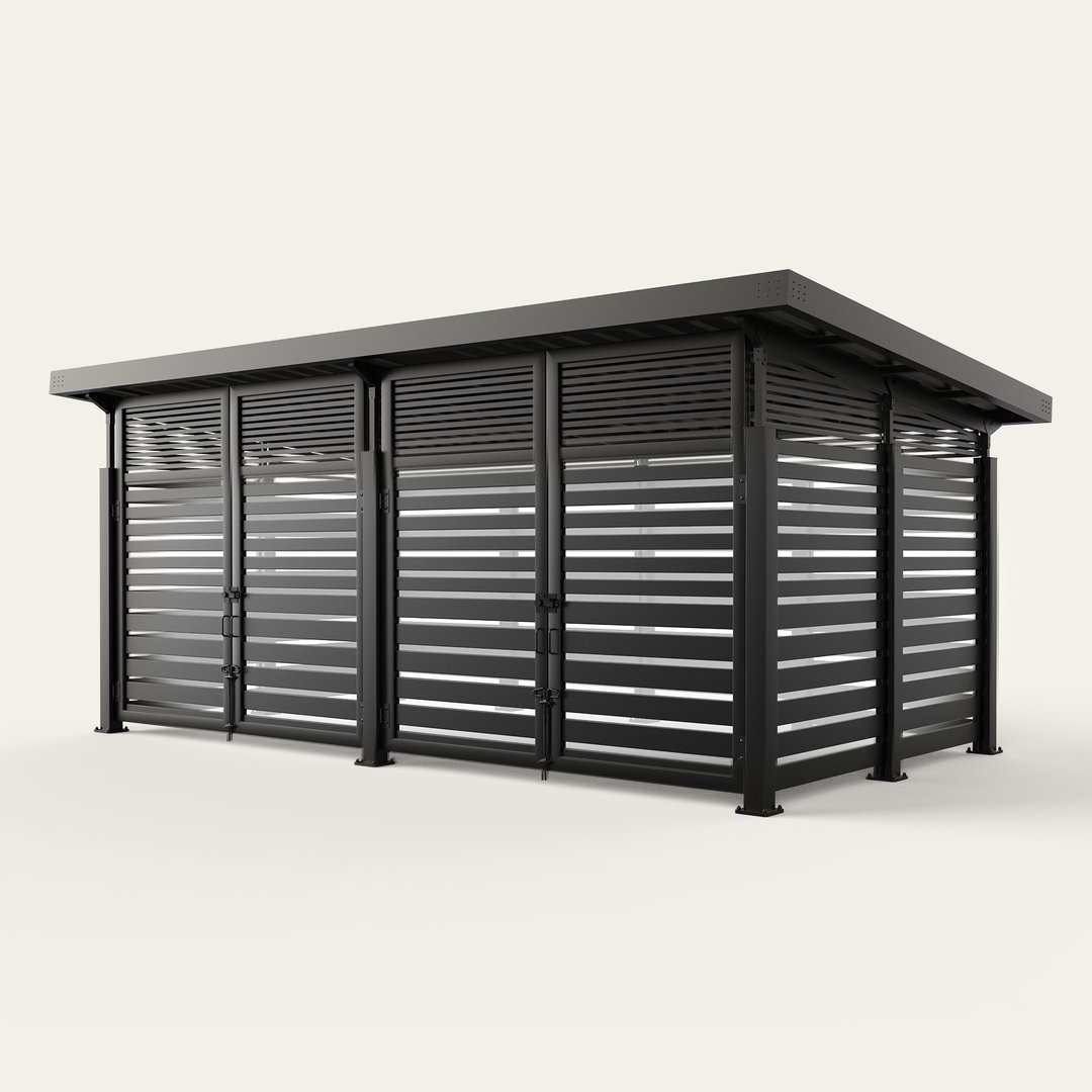 roofed-enclosure-1122R_Metal_VaryingSlats_ElectricBlack