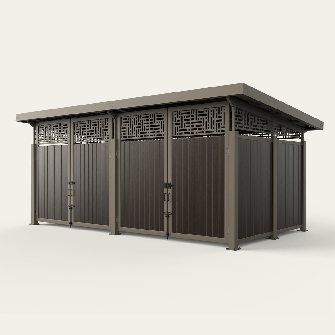 roofed-enclosure-1122r-DarkHickory-MosaicTransoms_SlateGray