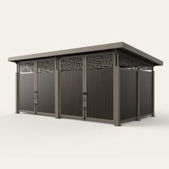 roofed-enclosure-1122r-DarkHickory-MosaicTransoms_SlateGray