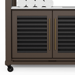 CSI_TowelRack_BlackSlats_AntarticaCorian_BrassHandles_MansardBrown_Front-L