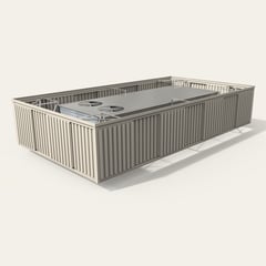 Unit Attached_ABS_Vertical Rib_Almond