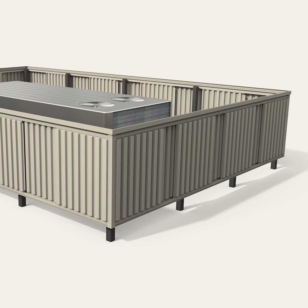 Post Mounted_ABS_Vertical Rib_Almond-L