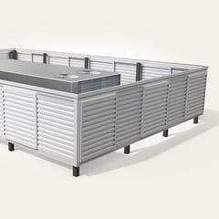 Post Mounted_Metal_4.0 Rib Horizontal_Igloo White-L