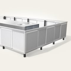 Post Mounted_Metal_4.0Rib_Vertical_Metal_Panel_52in_PolarWhite-L