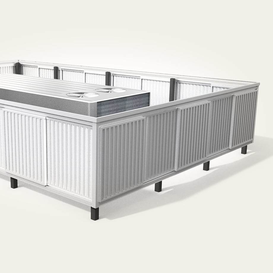 Post Mounted_Metal_4.0Rib_Vertical_Metal_Panel_52in_PolarWhite-L