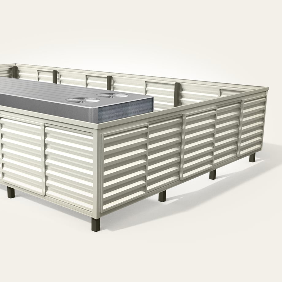 Post Mounted_Metal_7.2 Rib Horizontal Perf_Sandstone-L