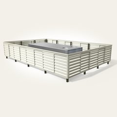 Post Mounted_Metal_7.2 Rib Horizontal Perf_Sandstone