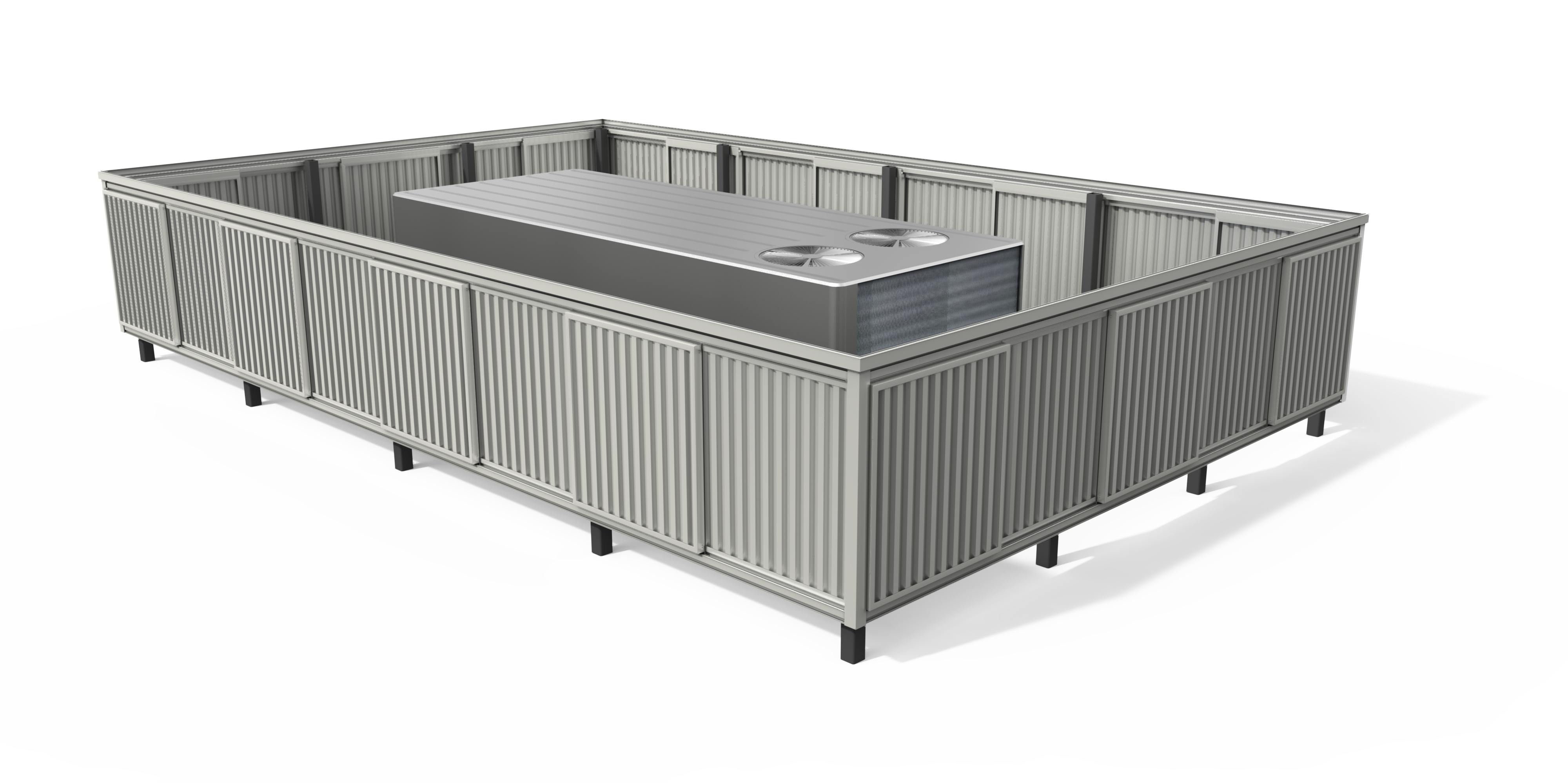 Envisor_PostMounted_Metal_4.0CorrugatedHorizSolid_52inPanels_Silo